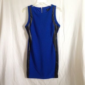 Royal Blue Colorblock Dress w/Leather Accents
